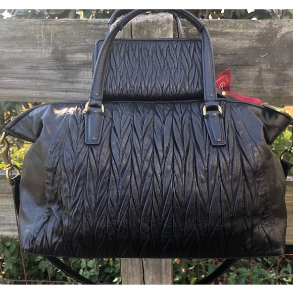 Coach Black Leather Vine Gathered Bag & Wallet Set - Picture 2 of 8